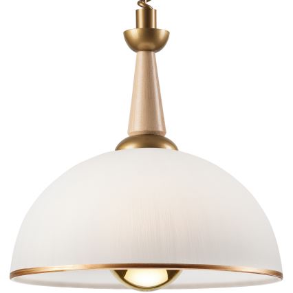 Lámpara colgante retráctil CHIARA 1xE27/60W/230V beige/haya