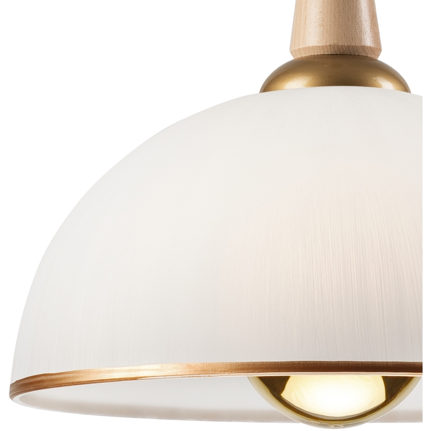 Lámpara colgante retráctil CHIARA 1xE27/60W/230V beige/haya