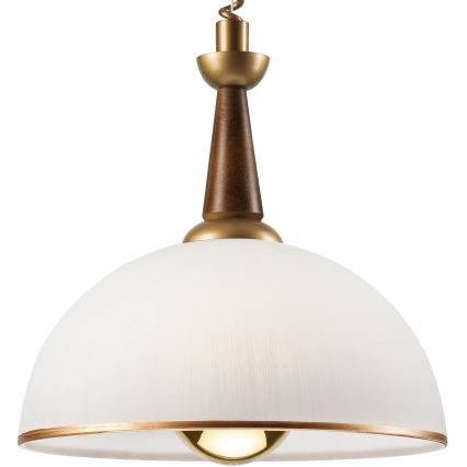 Lámpara colgante retráctil CHIARA 1xE27/60W/230V marrón/madera de haya