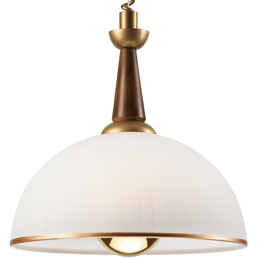 Lámpara colgante retráctil CHIARA 1xE27/60W/230V marrón/madera de haya