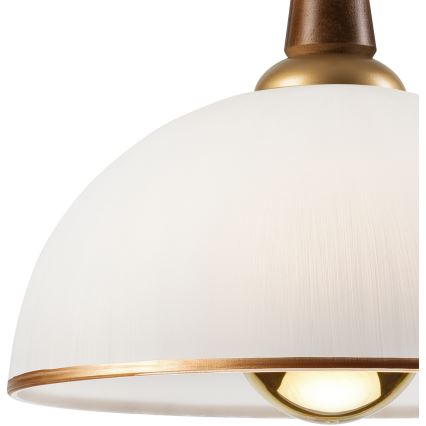 Lámpara colgante retráctil CHIARA 1xE27/60W/230V marrón/madera de haya