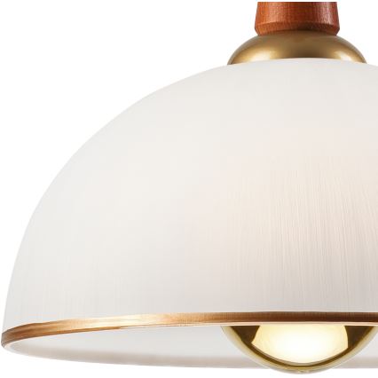 Lámpara colgante retráctil CHIARA 1xE27/60W/230V marrón oscuro/haya