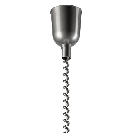 Lámpara colgante retráctil CHIARA 1xE27/60W/230V plata/beige/haya