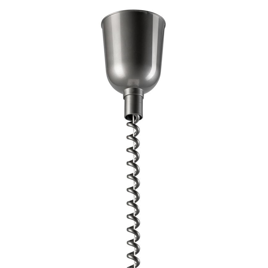 Lámpara colgante retráctil CHIARA 1xE27/60W/230V plata/beige/haya