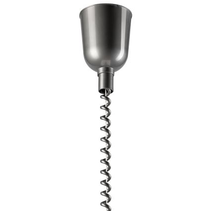 Lámpara colgante retráctil CHIARA 1xE27/60W/230V plata/marrón/haya