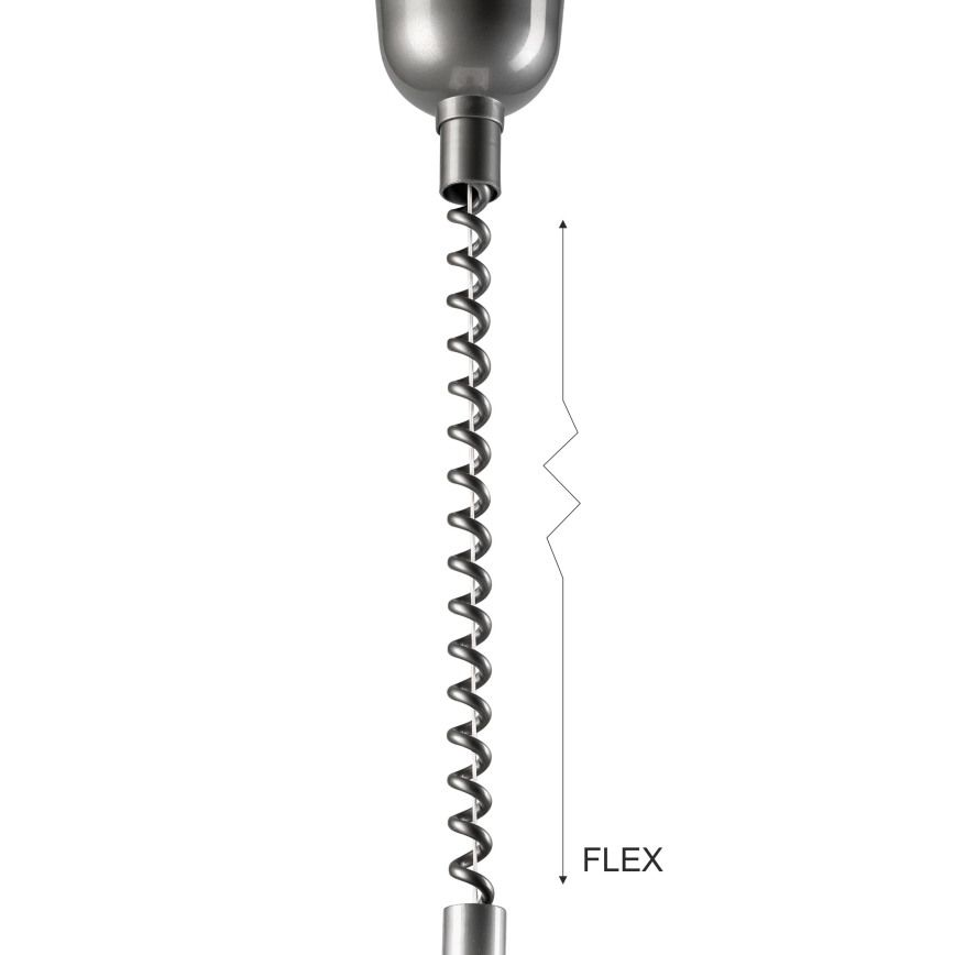 Lámpara colgante retráctil CHIARA 1xE27/60W/230V plata/marrón/haya