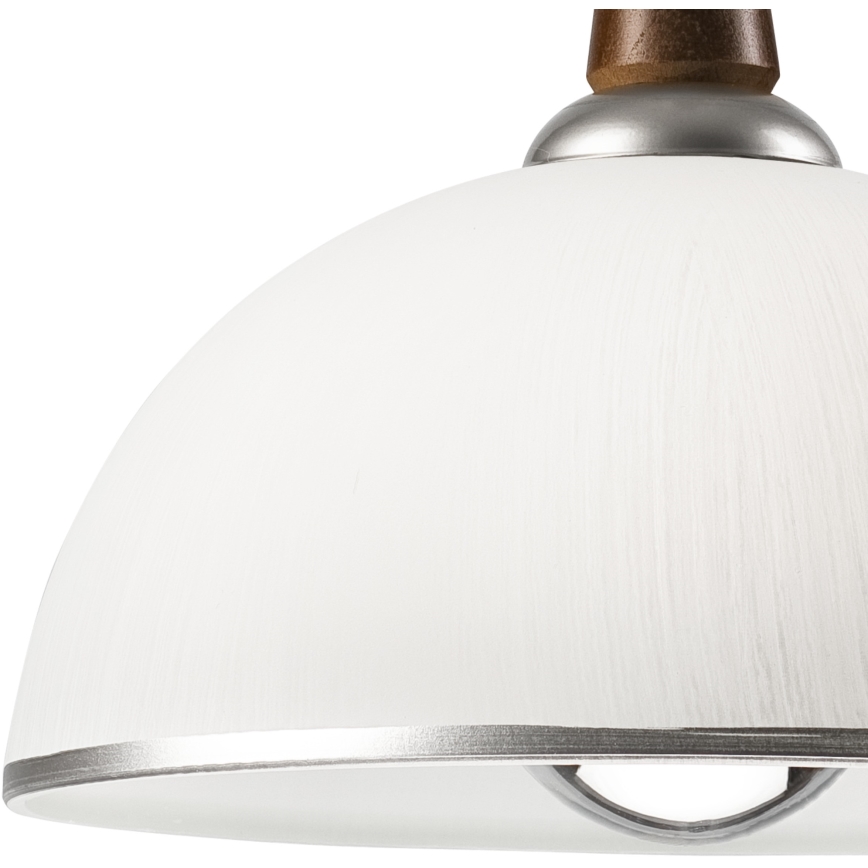 Lámpara colgante retráctil CHIARA 1xE27/60W/230V plata/marrón oscuro/haya
