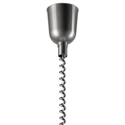 Lámpara colgante retráctil CHIARA 1xE27/60W/230V plata/marrón oscuro/haya