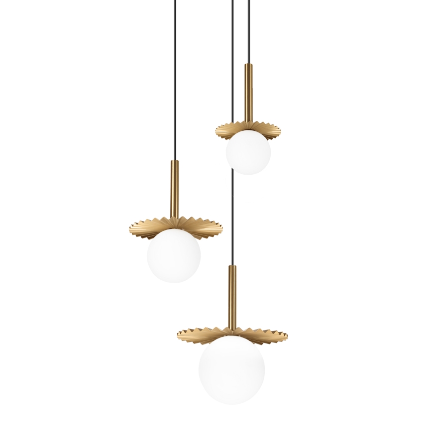 Lámpara colgante CHITA con cable, 3xG9/5W/230V, acabado dorado