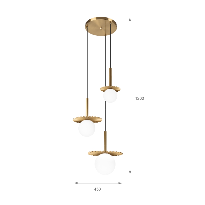 Lámpara colgante CHITA con cable, 3xG9/5W/230V, acabado dorado