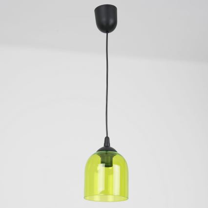 Lámpara colgante CHRIS 1xE27/60W/230V diá. 11 cm Verde