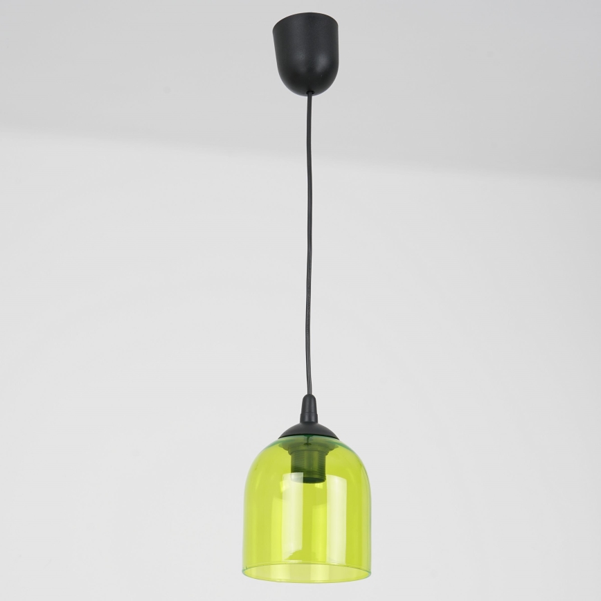 Lámpara colgante CHRIS 1xE27/60W/230V diá. 11 cm Verde