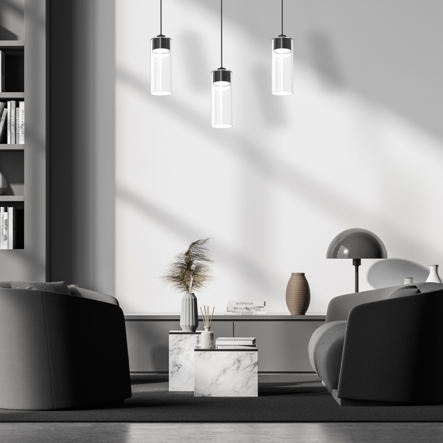 Lámpara colgante CLARISSA 3xGX53/12W/230V negro