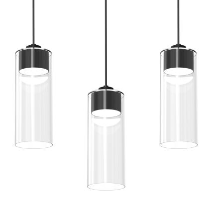 Lámpara colgante CLARISSA 3xGX53/12W/230V negro