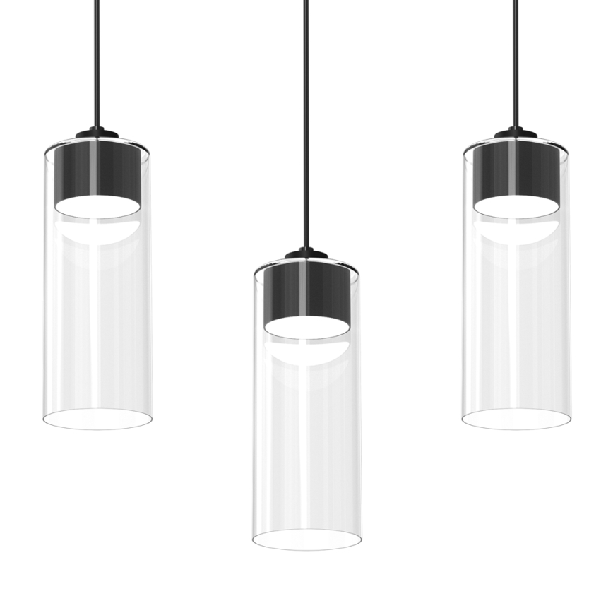 Lámpara colgante CLARISSA 3xGX53/12W/230V negro