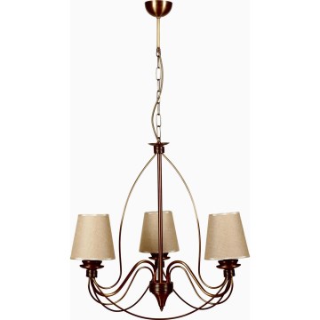 Lámpara colgante CLASSIC 3xE14/40W/230V bronce/beige