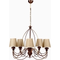Lámpara colgante CLASSIC 5xE14/40W/230V bronce/beige