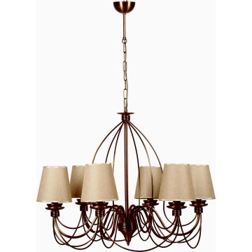 Lámpara colgante CLASSIC 6xE14/40W/230V bronce/beige