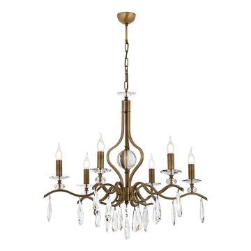 Lámpara colgante CLASSIC 6xE14/40W/230V en bronce