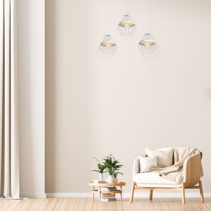 Lámpara colgante CLIF 3xE27/60W/230V