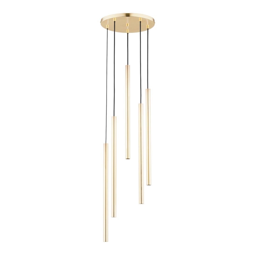 Lámpara colgante COLLET 5xG9/40W/230V diá. 30 cm dorado