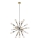 Lámpara colgante COMET 18xE27/11W/230V cromo brillante/dorado