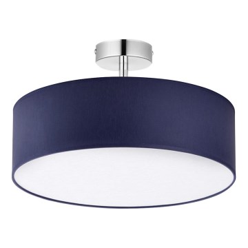 Lámpara colgante con barra RONDO 4xE27/15W/230V Ø 40 cm azul