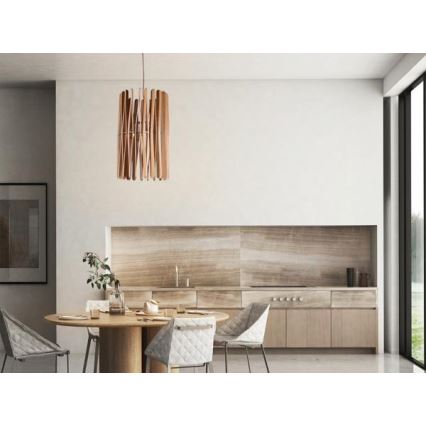Lámpara colgante con cable 1xE27/60W/230V diámetro 38 cm madera maciza/fresno/madera de caucho (Hevea)