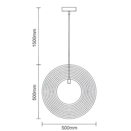 Lámpara colgante con cable 1xE27/60W/230V diámetro 50 cm madera maciza/chapado/madera de caucho (Hevea)