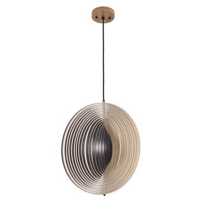 Lámpara colgante con cable 1xE27/60W/230V, diámetro 50 cm, madera maciza/chapado/madera de caucho