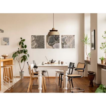 Lámpara colgante con cable 1xE27/60W/230V Ø 33 cm madera maciza/roble/nogal/madera de caucho