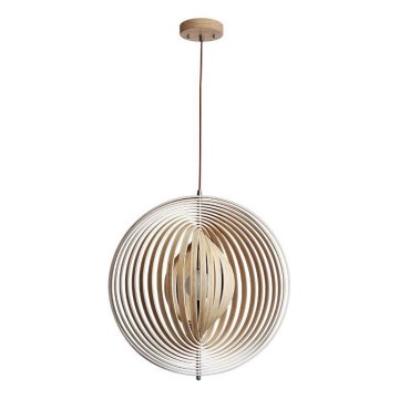 Lámpara colgante con cable 1xE27/60W/230V Ø 43,5 cm madera maciza/chapa/haya/madera de caucho (hevea)