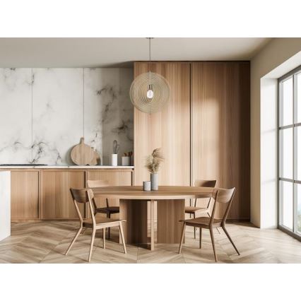 Lámpara colgante con cable 1xE27/60W/230V Ø 43,5 cm madera maciza/chapa/haya/madera de caucho (hevea)