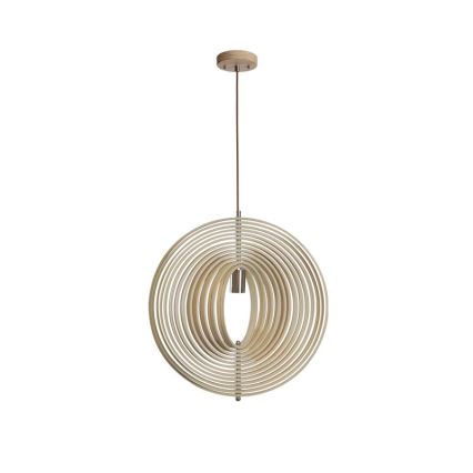 Lámpara colgante con cable 1xE27/60W/230V Ø 43,5 cm madera maciza/chapa/haya/madera de caucho (hevea)