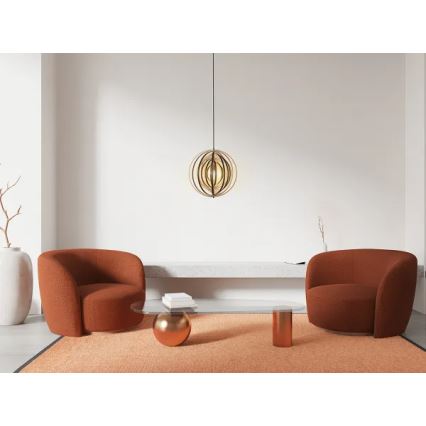 Lámpara colgante con cable 1xE27/60W/230V Ø 43,5 cm madera maciza/chapado/madera de caucho