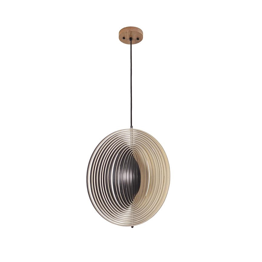 Lámpara colgante con cable 1xE27/60W/230V Ø 43,5 cm madera maciza/chapado/madera de caucho
