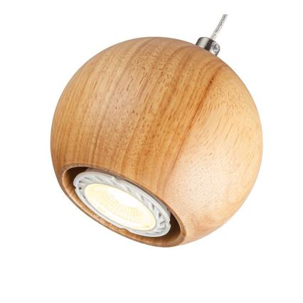 Lámpara colgante con cable 1xGU10/10W/230V Ø 11 cm madera maciza/fresno