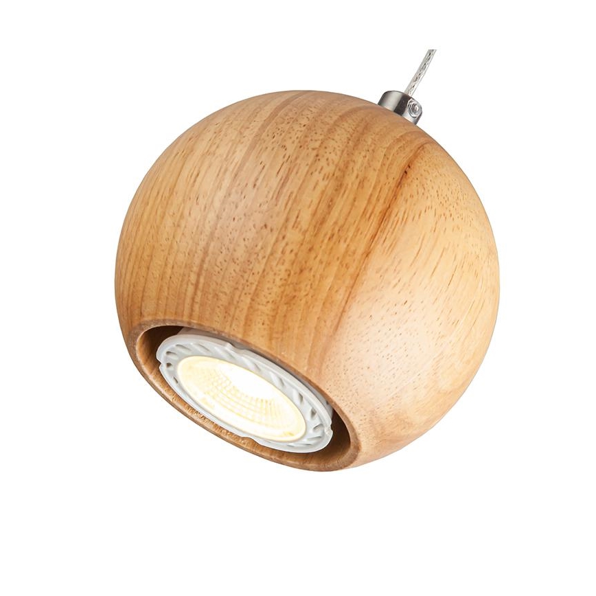 Lámpara colgante con cable 1xGU10/10W/230V Ø 11 cm madera maciza/fresno