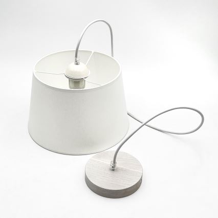Lámpara colgante con cable AIDA 1xE27/60W/230V, diámetro 25 cm, roble/blanco