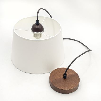 Lámpara colgante con cable AIDA 1xE27/60W/230V diámetro 25 cm roble/nogal/blanco