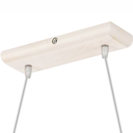 Lámpara colgante con cable AIDA 2xE27/60W/230V, diámetro 35 cm, roble/blanco