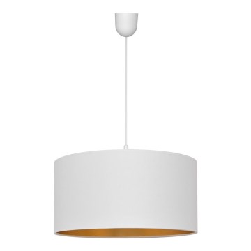Lámpara colgante con cable ALBA 1xE27/15W/230V diámetro 40 cm blanco/dorado