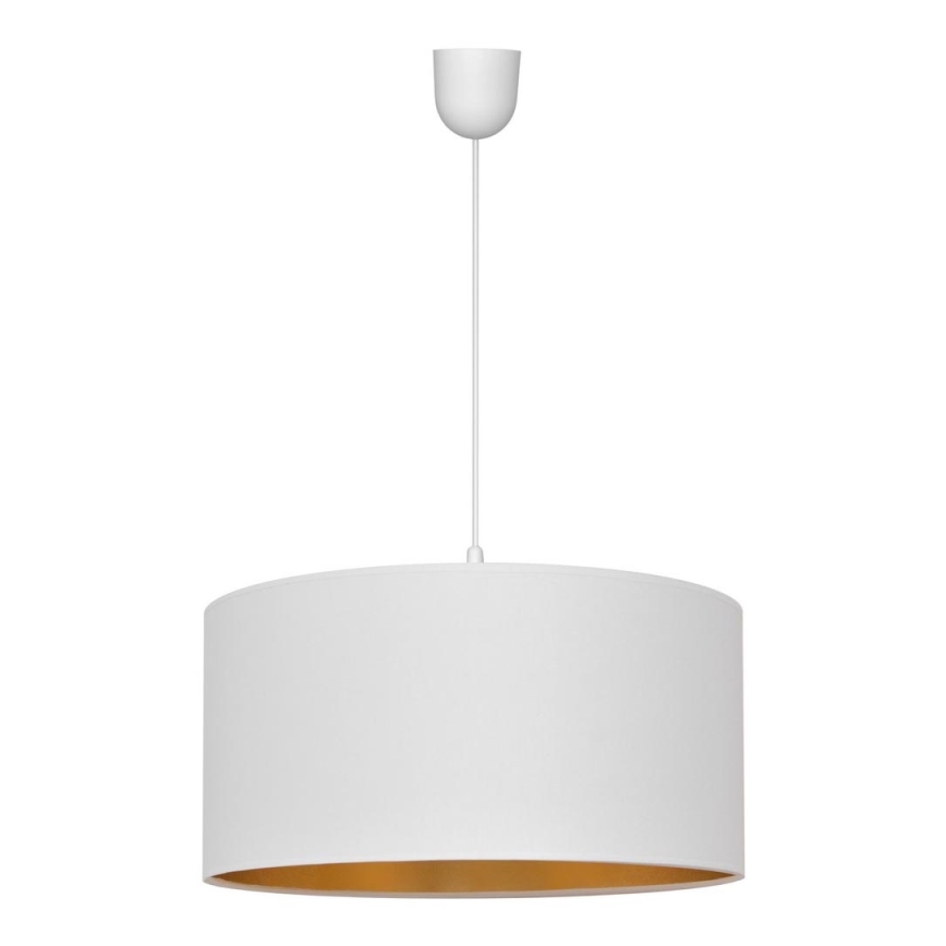 Lámpara colgante con cable ALBA 1xE27/15W/230V diámetro 40 cm blanco/dorado