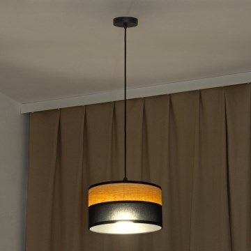 Lámpara colgante con cable ALBA 1xE27/15W/230V Ø 25 cm negro/marrón