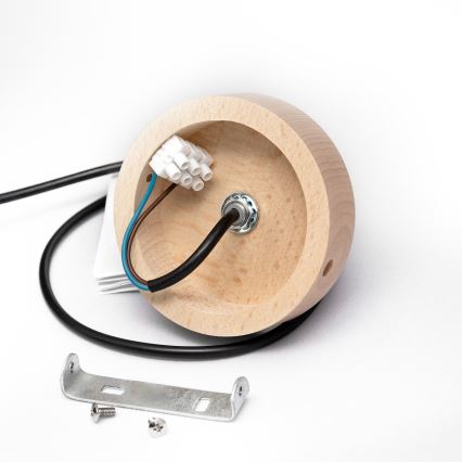 Lámpara colgante con cable ALBA 1xE27/15W/230V Ø 25 cm negro/marrón