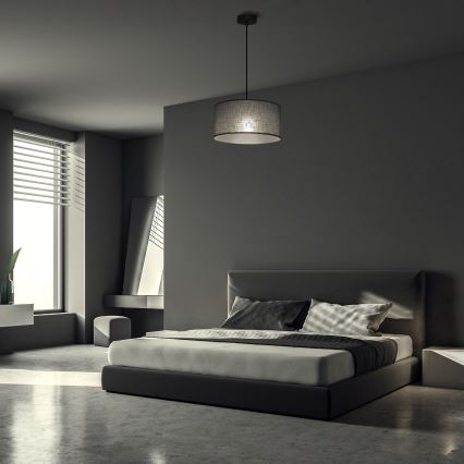 Lámpara colgante con cable ALBA 1xE27/15W/230V Ø 40 cm gris