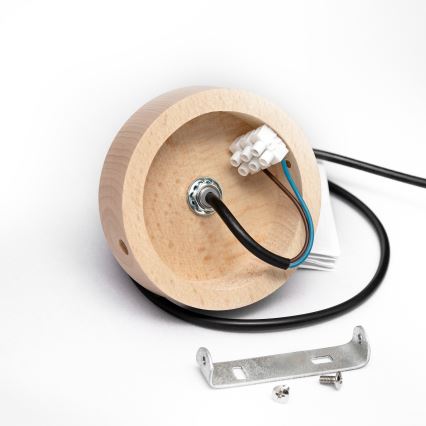 Lámpara colgante con cable ALBA 1xE27/15W/230V Ø 45 cm negro/marrón