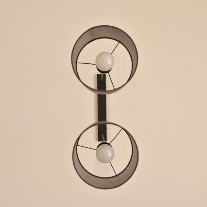 Lámpara colgante con cable ALBA 2xE27/15W/230V gris