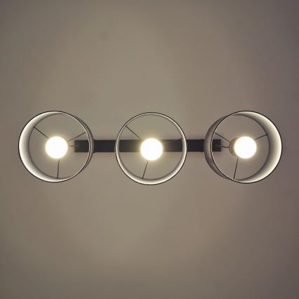 Lámpara colgante con cable ALBA 3xE27/15W/230V gris