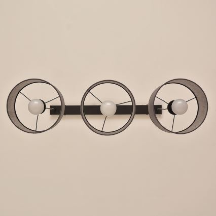 Lámpara colgante con cable ALBA 3xE27/15W/230V gris